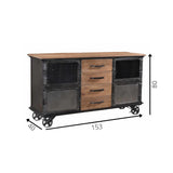 Credenza Bryce Dimehouse Marrone LxPxH 153x80x40 Legno di mango Indicazione della dimensione della foto in bianco