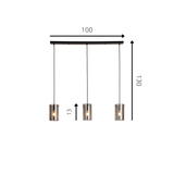 Lampada a sospensione Hugo Dimehouse Antracite LxPxH 102x26x19 Vetro Bianco Indicazione dimensione foto