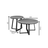 Tavolino Tanner Grigio Dimehouse Grigio LxPxH 80x80x18 Pietra sinterizzata Indicazione dimensione foto bianca
