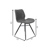 Sedia per sala da pranzo in pelle artificiale Beau Dimehouse Antracite LxPxH 72x68x50 Ecopelle Bianco Indicazione dimensione foto