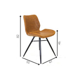 Sedia per sala da pranzo in pelle artificiale Beau Dimehouse Cognac LxPxH 72x68x50 Ecopelle Indicazione misura foto bianca