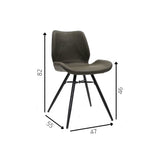 Sedia per sala da pranzo in pelle artificiale Beau Dimehouse Verde LxPxH 72x68x50 Ecopelle Indicazione dimensione foto bianca