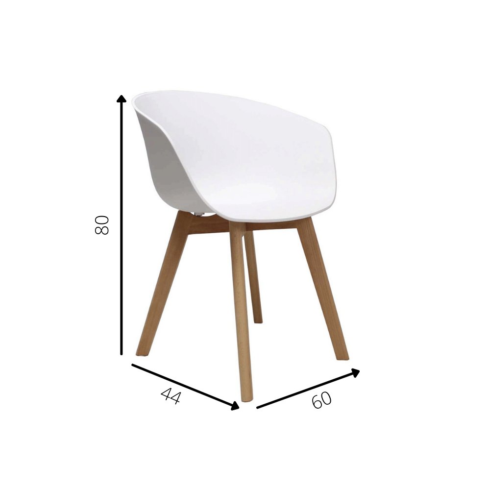 Sedia per sala da pranzo Herning Dimehouse Bianco LxPxA 68x60x51 Plastica Indicazione dimensione foto bianca