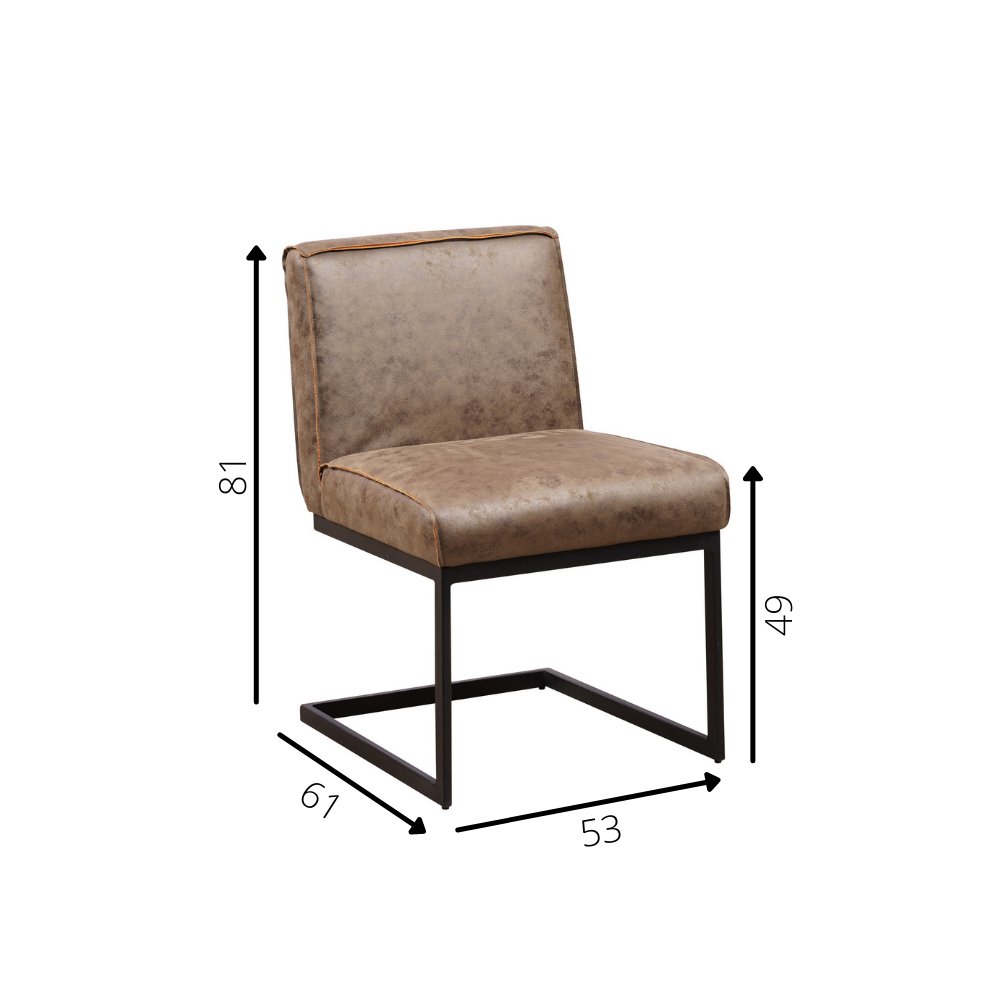 Sedia per sala da pranzo Nathan Dimehouse Tessuto Marrone LxPxH 75x62x56 Indicazione dimensione foto bianca