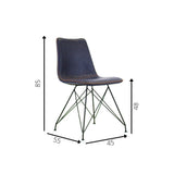 Sedia per sala da pranzo Viano Dimehouse Blu LxPxH 64x61x52 Ecopelle Indicazione dimensione foto bianca