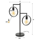 Lampada da tavolo Hennes DH Interior Antracite LxLxH 61x40x12 Metallo Bianco Indicazione dimensione foto