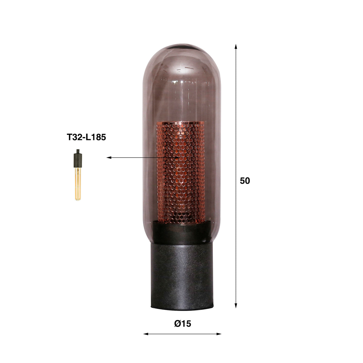 Lampada da tavolo Hilda DH Interior Nero LxLxH 46x38x21 Metallo Bianco Indicazione dimensione foto