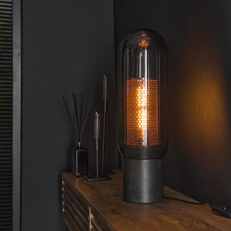 Lampada da tavolo Hilda DH Interior Nero LxLxH 46x38x21 Metallo Foto atmosferica vista frontale diagonale