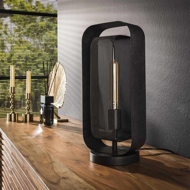 Lampada da tavolo Jeff DH Interior Nero LxLxH 48x26x23 Metallo Foto atmosferica vista frontale diagonale
