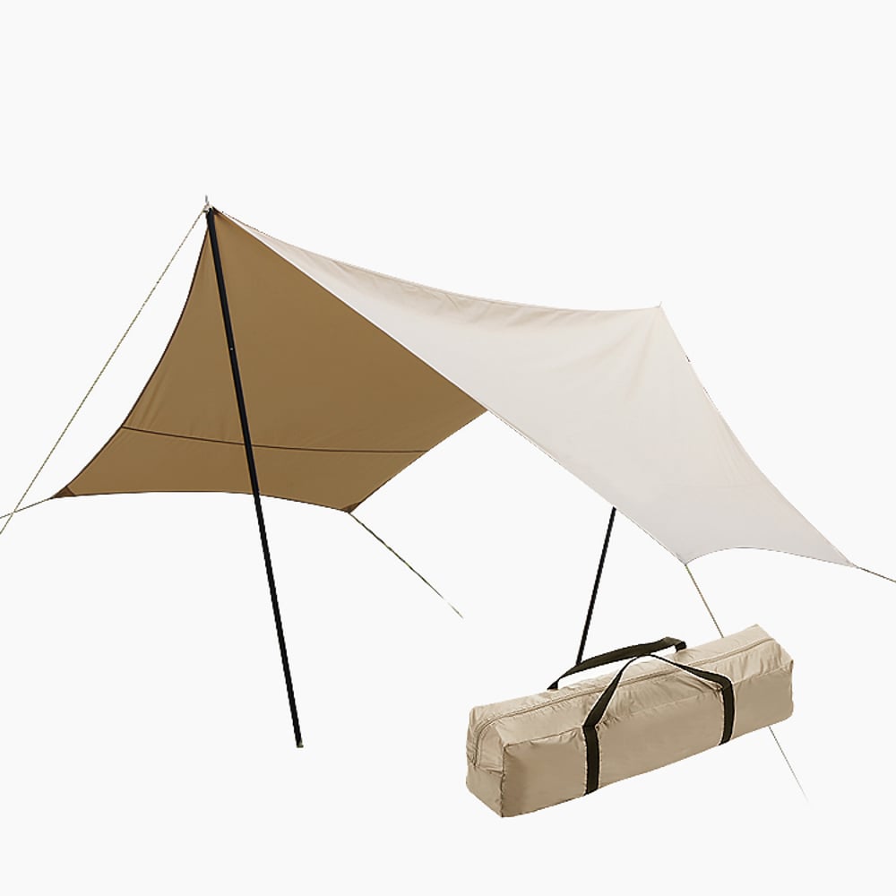 Tendalino Telo cotone beige 420x420x240 cm Dimehouse Beige LxPxH 66x16x14 Cotone Bianco foto diagonale vista frontale