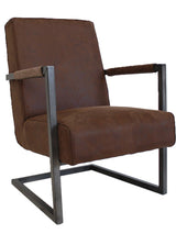 Poltrona Tigre Dimehouse Marrone LxPxH 69x58x41 Ecopelle Foto bianca vista diagonale frontale