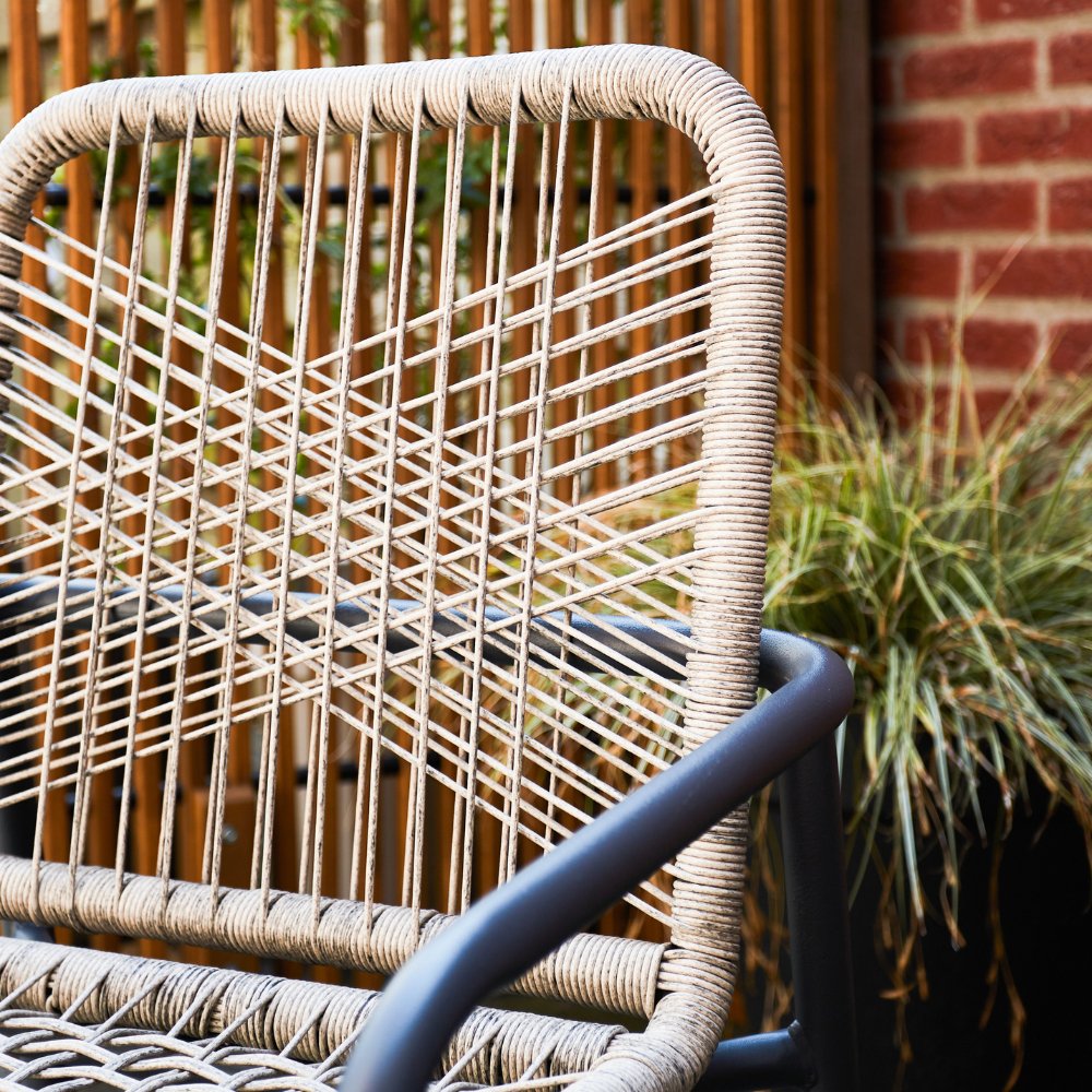 Sedia da giardino Nika Dimehouse Sabbia LxLxA 57x55x55 Corda Foto atmosferica in situazione