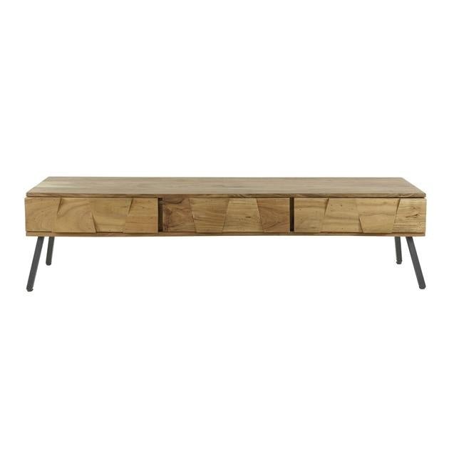 Mobile TV Alisa DH Interni Acacia LxPxH 183x45x25 Legno di acacia Bianco foto vista frontale