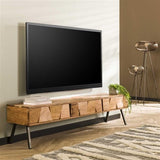 Mobile TV Alisa DH Interior Acacia LxPxH 183x45x25 Legno di acacia Foto atmosferica vista frontale diagonale