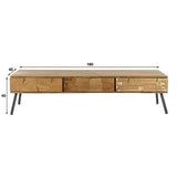 Mobile TV Alisa DH Interno Acacia LxPxH 183x45x25 Legno di acacia Bianco Indicazione dimensione foto