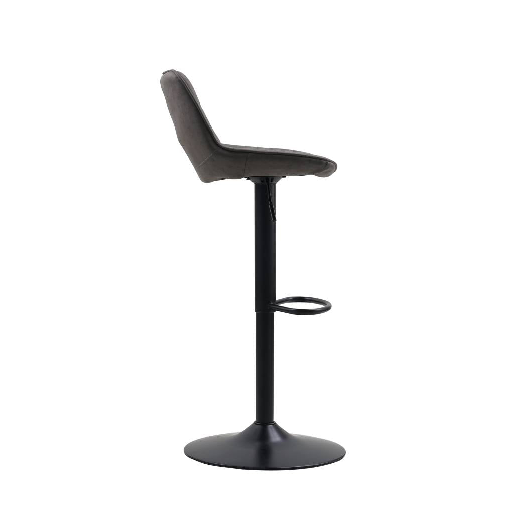 Sgabello da bar Keston Dimehouse Antracite LxLxH 82x52x39 Microfibra Bianco foto vista laterale
