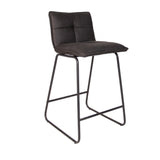 Sgabello da bar Jelle Dimehouse Antracite LxLxH 63x56x49 Microfibra Bianco foto diagonale vista frontale