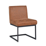 Sedia per sala da pranzo Nathan Dimehouse Cognac LxPxH 75x62x56 Tessuto Bianco foto diagonale vista frontale
