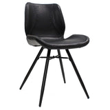 Sedia per sala da pranzo in pelle artificiale Beau Dimehouse Nero LxPxH 72x68x50 Ecopelle Foto bianca vista frontale diagonale