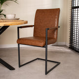 Sedia per sala da pranzo Bras Dimehouse Cognac LxPxH 73x59x58 Ecopelle Foto atmosferica diagonale vista frontale