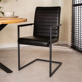 Sedia per sala da pranzo Bras Dimehouse Nero LxPxH 73x59x58 Ecopelle Foto atmosferica vista frontale diagonale