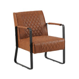 Poltrona Pietro Dimehouse Cognac LxPxH 68x62x45 Ecopelle Foto bianca vista diagonale frontale