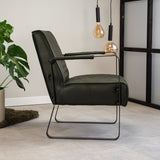 Poltrona Pietro Dimehouse Verde LxPxH 68x62x45 Ecopelle Foto atmosferica vista laterale