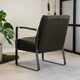 Poltrona Pietro Dimehouse Verde LxPxH 68x62x45 Ecopelle Atmosferica foto diagonale vista posteriore