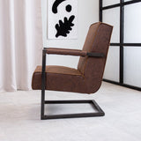 Poltrona Tigre Dimehouse Marrone LxPxH 69x58x41 Ecopelle Foto atmosferica vista laterale
