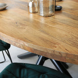 Tavolo da pranzo Oregon Dimehouse Marrone LxPxH 80x80x30 Legno di mango Foto atmosferica diversa