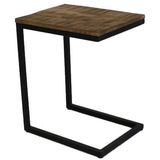 Tavolino Bavaro Basso Dimehouse Marrone LxPxH 57x48x36 Legno di mango Vista frontale diagonale della foto bianca
