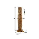 Lampada da terra Elia DH Interior Teak Legno Teak Bianco Indicazione dimensione foto