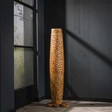 Lampada da terra Elia DH Interni Legno di teak Teak Foto atmosferica vista frontale diagonale