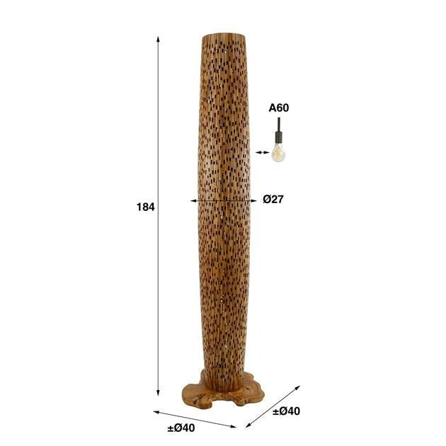Lampada da terra Elia DH Interior Teak Legno Teak Bianco Indicazione dimensione foto