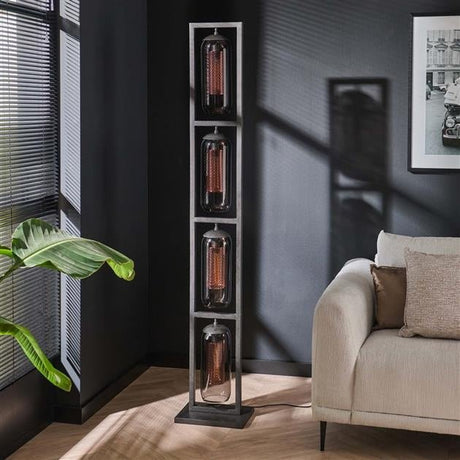 Lampada da terra Hilda DH Interior Nero LxLxH 190x41x29 Metallo Foto atmosferica vista frontale diagonale