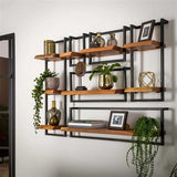 Mensola a muro Aberdeen DH Interior Acacia LxLxH 105x36x13 Legno di acacia Foto atmosferica vista frontale diagonale