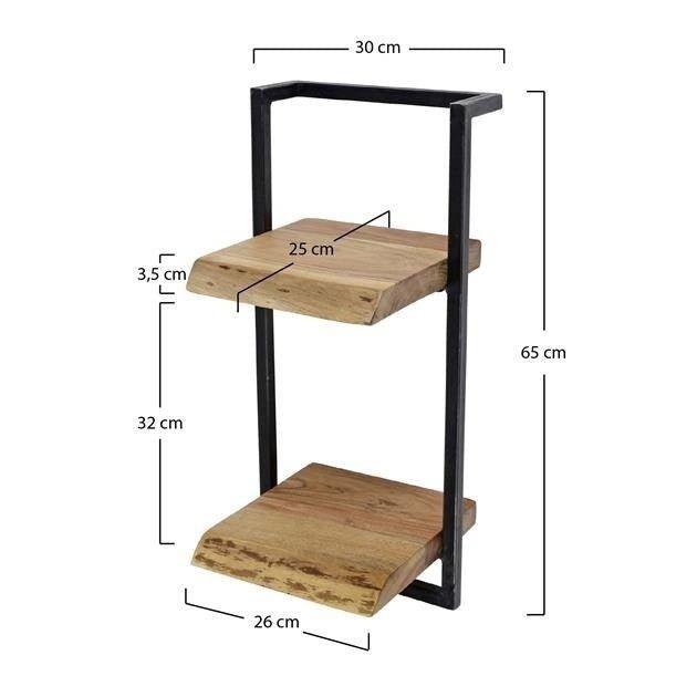 Mensola da parete Aberdeen DH Interior Acacia LxLxH 65x32x12 Legno di acacia Bianco Indicazione dimensione foto