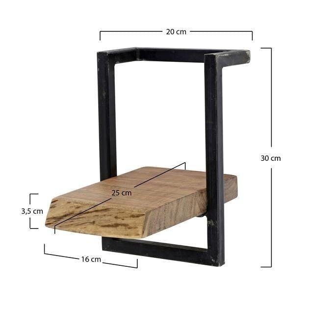 Mensola da parete Aberdeen DH Interior Acacia LxLxH 32x24x12 Legno di acacia Bianco Indicazione dimensione foto