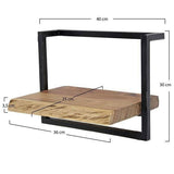 Mensola da parete Aberdeen DH Interior Acacia LxLxH 41x33x12 Legno di acacia Bianco Indicazione dimensione foto