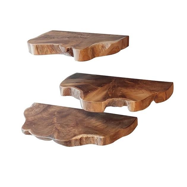 Mensola Loena DH Interior Teak LxLxH 58x28x17 Teak Bianco foto vista frontale