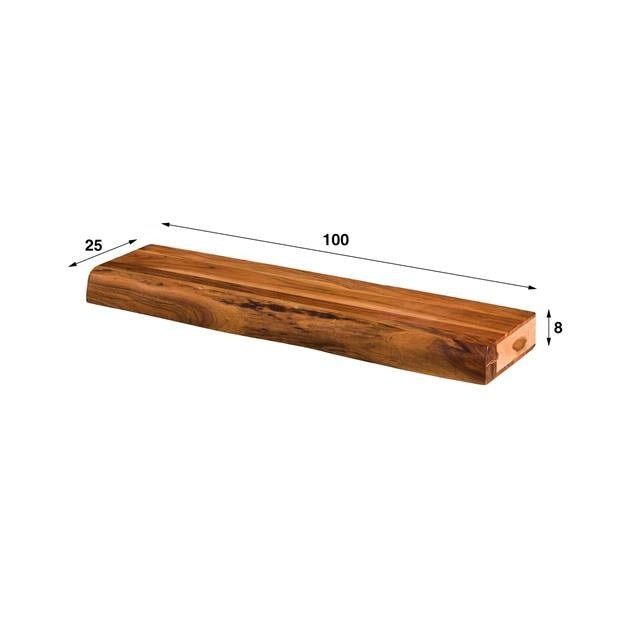 Mensola a muro Youri DH Interior Acacia Legno di acacia Bianco Indicazione dimensione foto