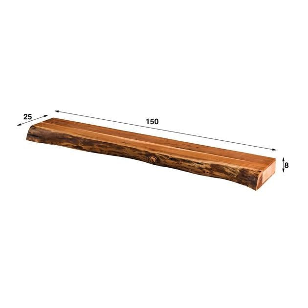 Mensola a muro Youri DH Interior Acacia LxLxH 156x31x13 Legno di acacia Bianco Indicazione dimensione foto