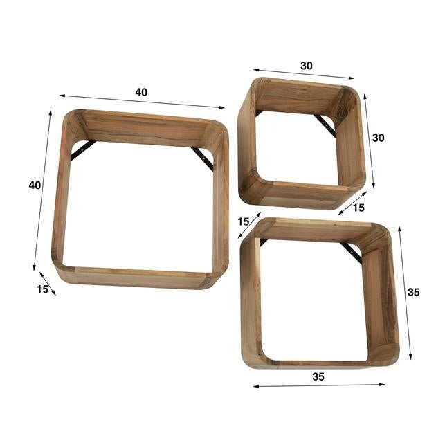 Mensola da parete Mitchell DH Interior Acacia Legno di acacia Bianco Indicazione dimensione foto