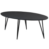 Tavolo da pranzo Cesare Dimehouse Nero LxPxH 178x96x9 Legno di mango Vista frontale diagonale della foto bianca