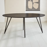 Tavolo da pranzo Cesare Dimehouse Nero LxPxH 178x96x9 Legno di mango Vista frontale della foto suggestiva