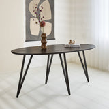 Tavolo da pranzo Cesare Dimehouse Nero LxPxH 178x96x9 Legno di mango Foto atmosferica vista frontale diagonale