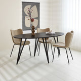 Tavolo da pranzo Cesare Dimehouse Nero LxPxA 195x105x9 Legno di mango Foto atmosferica vista frontale diagonale