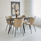 Tavolo da pranzo Cesare Dimehouse Nero LxPxA 195x105x9 Legno di mango Foto atmosferica vista frontale diagonale