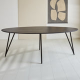 Tavolo da pranzo Cesare Dimehouse Nero LxPxH 236x116x9 Legno di mango Vista frontale della foto suggestiva