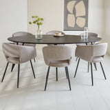 Tavolo da pranzo Cesare Dimehouse Nero LxPxH 236x116x9 Legno di mango Vista frontale della foto suggestiva